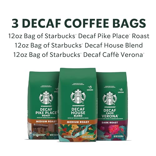 Starbucks Decaf Ground Coffee Variety Pack, Medium & Dark