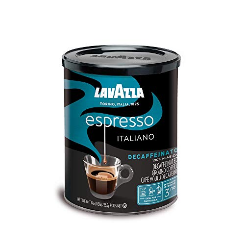 Lavazza Decaf Ground Espresso, Medium Roast, 8-Oz Cans (4 Pack)