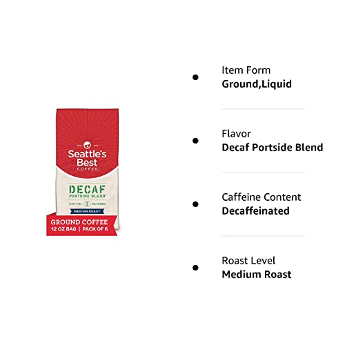 Seattle's Best Coffee Decaf Portside Blend Ground Coffee: 6-Packs