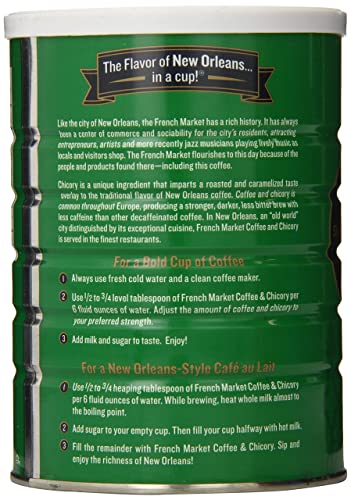French Market Decaf Chicory Medium-Dark Roast Coffee, 12oz