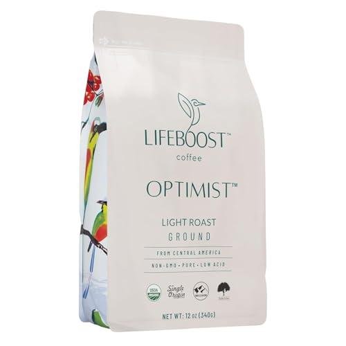 Lifeboost Coffee Light Roast Organic Ground Coffee - Non-GMO