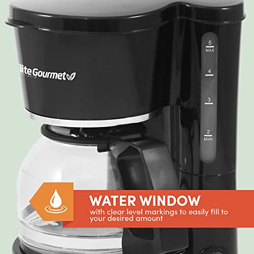 Elite Gourmet EHC-5055# Black Drip Coffee Maker