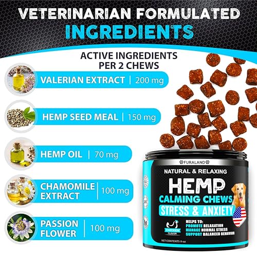 USA Made Hemp Calming Chews for Anxious Dogs