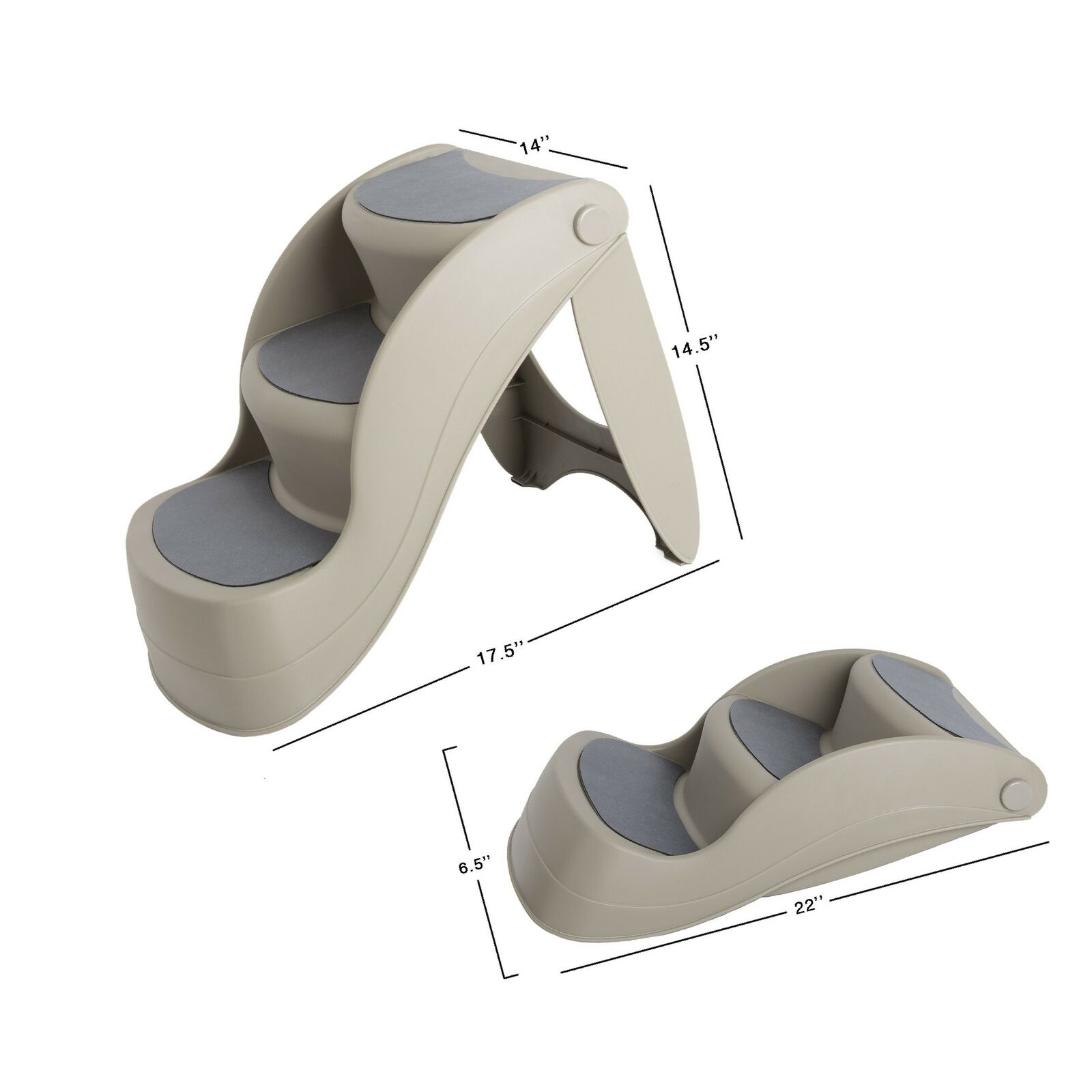 Petmaker Nonslip Foldable Dog Pet Stairs, 3 Steps, 14.5"