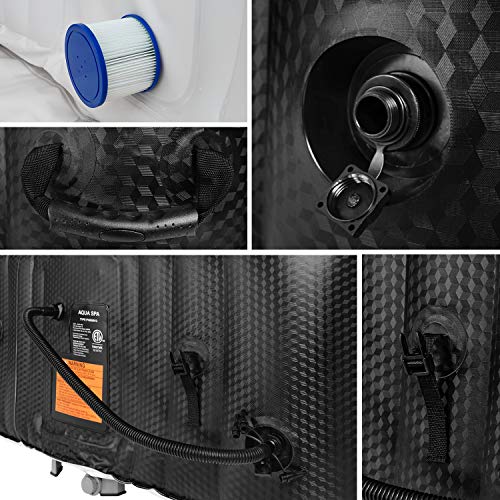 #WEJOY Inflatable Hot Tub | Portable Hot Tub Heated Water System & 120 Bubble Jets | Fits up to 2-3 People, Black