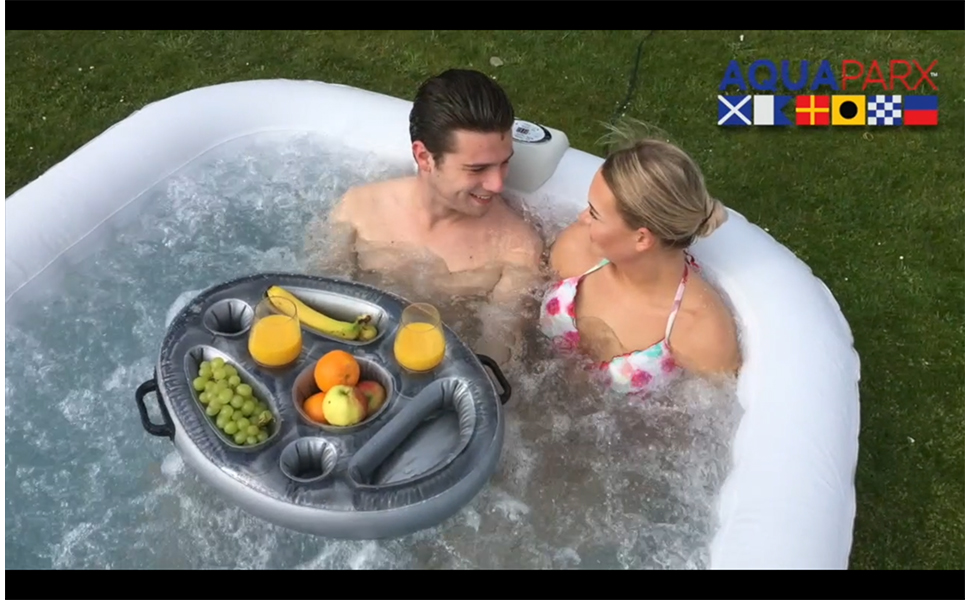 #WEJOY Inflatable Hot Tub | Portable Hot Tub Heated Water System & 120 Bubble Jets | Fits up to 2-3 People, Black