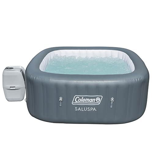 Coleman SaluSpa 140 Air Jet 4-6 Person Inflatable Hot Tub Spa, Gray, with Bestway SaluSpa 90352E Filter Pump Type VI Replacement Cartridge (12 Pack)