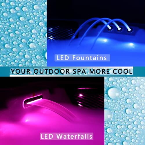 KOOSOM Luxury Hot Tub 5 Person Jakuzi Whirlpool Outdoor Spa Tub Freestanding Bathtub in Garden, 75 Jets Massage for 82-Inch Square with LED Lights, White Cloud + Black