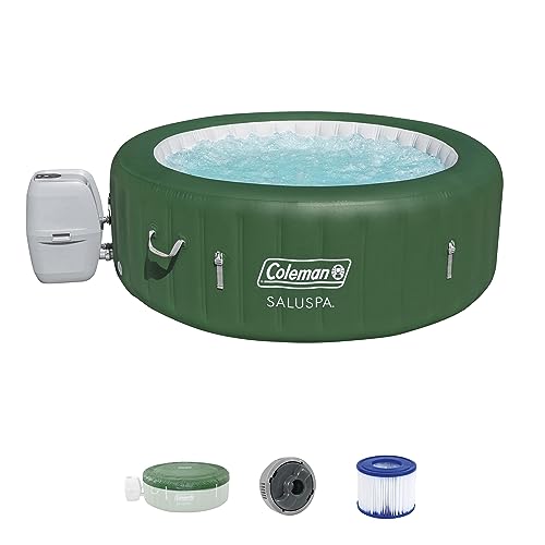 Coleman SaluSpa 6 Person Inflatable Outdoor Hot Tub Spa with Soothing Massage AirJets, Filter Cartridges, and Insulated Cover, (2 Pack)