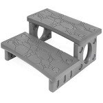 Gray Lightweight 2-Step Hot Tub Deck Steps