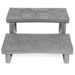 Gray Lightweight 2-Step Hot Tub Deck Steps