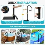Adjustable Hot Tub Handrail with 360 Rotating Handle
