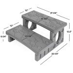 Gray Lightweight 2-Step Hot Tub Deck Steps