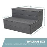 DENKOE Waterproof Hot Tub Steps - Gray, Non-Slip