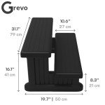 GREVO Hot Tub Steps for Round or Straight Spas