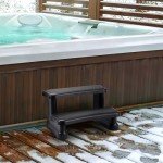 Universal No-Slip Hot Tub Outdoor Steps - Black