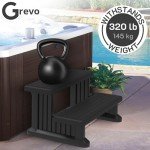 GREVO Hot Tub Steps for Round or Straight Spas