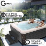 GREVO Hot Tub Steps for Round or Straight Spas