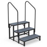 Fumingpal Non-Slip 3-Step Hot Tub Steps with Handrail