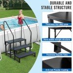 Fumingpal Non-Slip 3-Step Hot Tub Steps with Handrail