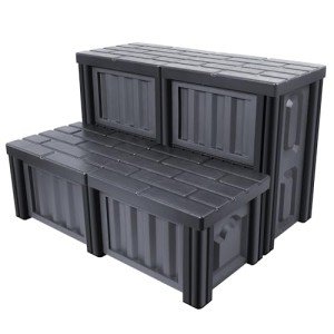 AOSYCO No-Drill Hot Tub Steps - Stone Gray