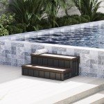 KUAFU Non-Slip Hot Tub Steps with Storage 36