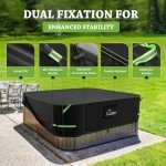 URWAY Heavy Duty 600D Waterproof Hot Tub Cover