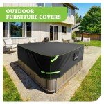 URWAY Heavy Duty 600D Waterproof Hot Tub Cover