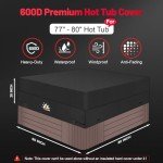 Zettum Heavy-Duty Waterproof Hot Tub Cover 80"x80