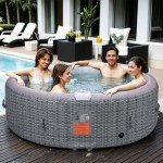 BTMWAY 82" Portable Inflatable Hot Tub for 4-6