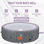 BTMWAY 82" Portable Inflatable Hot Tub for 4-6
