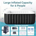 Large Inflatable Hot Tub for 4-6 People