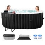 Portable Inflatable Hot Tub with Side Table