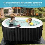 Portable Inflatable Hot Tub with Side Table