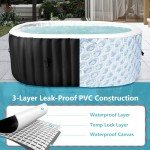 Portable Inflatable Hot Tub with Side Table