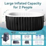 Portable Inflatable Hot Tub with Side Table