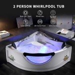 Empava 59" Corner Whirlpool Bathtub with Heater