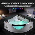 Empava 59" Corner Whirlpool Bathtub with Heater