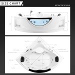 Empava 59" Corner Whirlpool Bathtub with Heater
