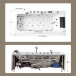 67-Inch Jetted Healing Chromotherapy Bathtub