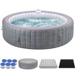 BTMWAY 82" Portable Inflatable Hot Tub for 4-6