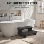 Non-Slip Durable Hot Tub Steps – Portable Gray Ladder