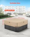VEVOR Outdoor Hot Tub Cover, 90 x 90 x 20 Inch Weatherproof and Waterproof Hot Tub Cover Protector, 600D Heavy Duty Oxford Fabric and 950N Tearing Strength, Square Spa Covers for Hottub, Brown