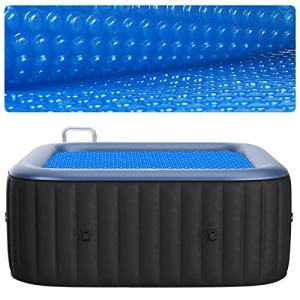 KETNET 7x7 Ft Solar Hot Tub Cover Spa Bubble Covers Blanket for 7 x 7 Foot Square Hot Tub SPA Bubble Wrap Small Pool Cover Protector, 15-Mil Circle Thermal Insulation Floating Blankets (84 x 84 Inch)