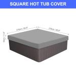 PATIKIL 85.8x85.8x11.8 inch Square Hot Tub Cover, 210D Oxford Waterproof Dustproof SPA Cover Protector Patio Furniture Covers for Hot Tub Outdoor Indoor, Gray
