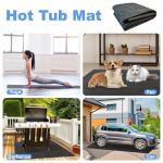 TIXANF 100x100 Inch Hot Tub Mat, Inflatable Hot Tub Mat, Large Washable Floor Protection Mat, Portable Spa Pool Accessories, Waterproof Non-Slip Underlining Absorbent Spa Pool Floor Base Protection
