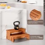 Acacia Wood 2-Step Hot Tub Spa Stool