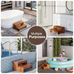 Acacia Wood 2-Step Hot Tub Spa Stool