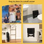 AMOISE Amoise Folding 2-Step Stool, Non-Slip Portable Footstool 8'' & 17'' Dual Heights, Holds 300 lbs, Portable Footstool for Kitchen Home Toilet Bedroom Office Bathroom RV(Black)