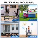 RV Steps Spa Steps with Handrail - 3 Step Hot Tub Steps Trailer Steps Mobile Home Stairs for 5th Wheel RV, Trailer, Hot Tub, Pool, Porch with Non-Slip Mats